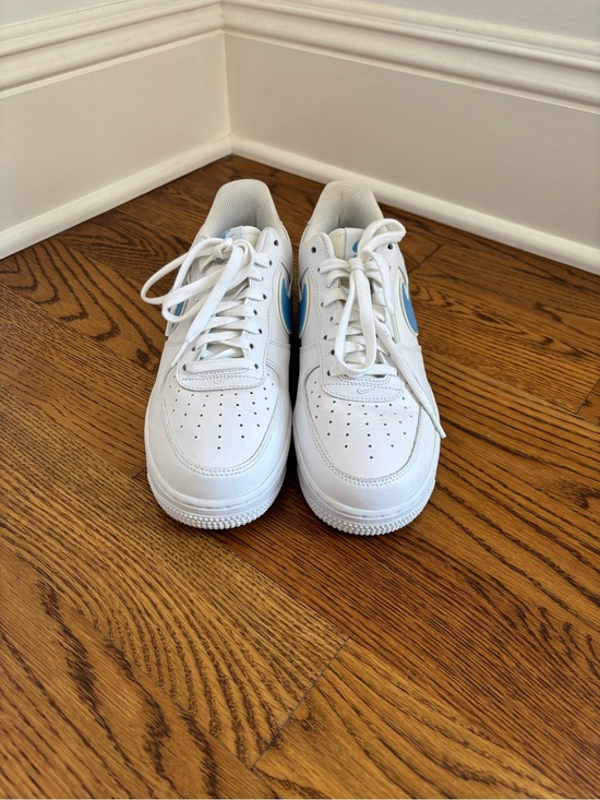 University Blue Nike Air Force 1 White Sneakers main image 7